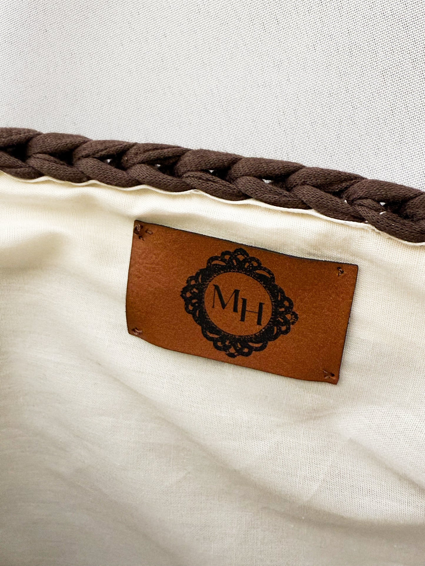 Sac à main en crochet marron