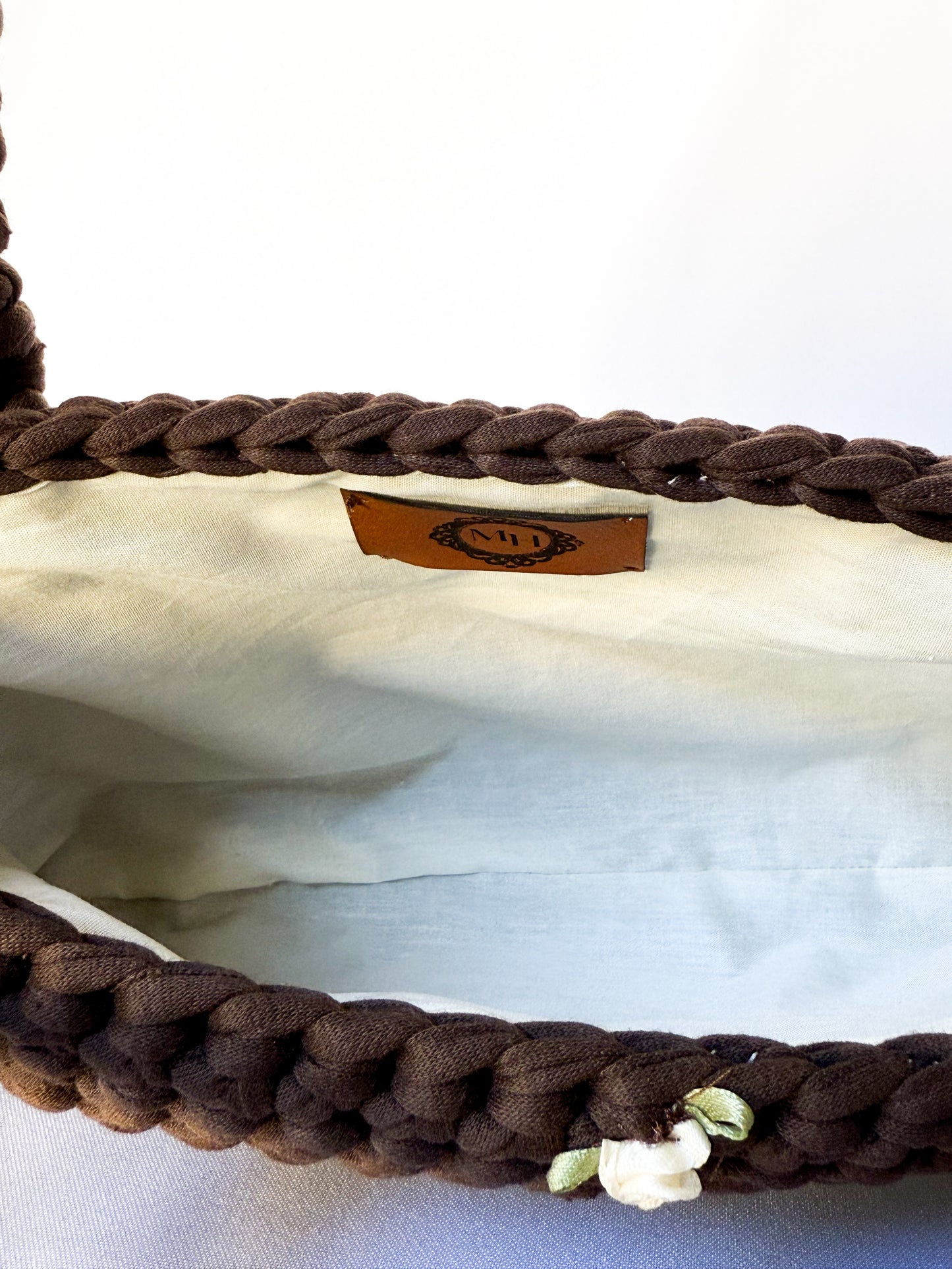 Sac à main en crochet marron