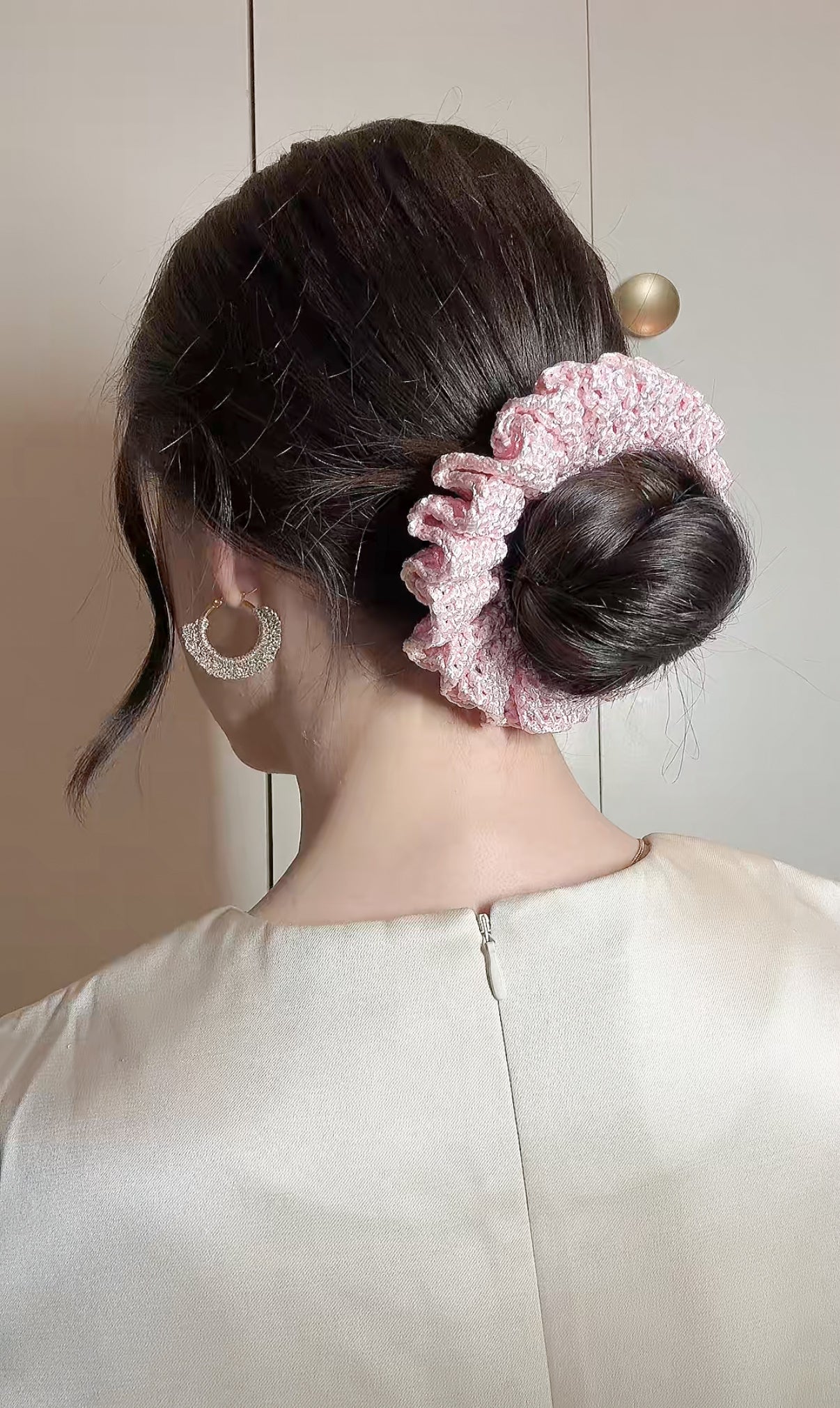 Chouchou Satin Bloom Rose Poudré