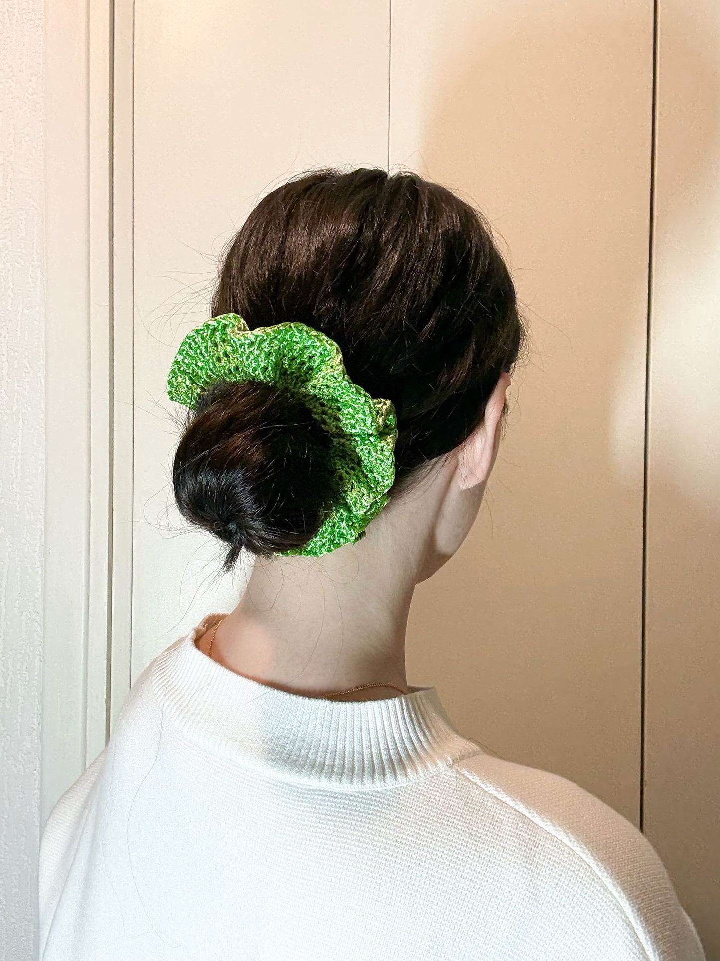 Chouchou Satin Bloom Vert Slano