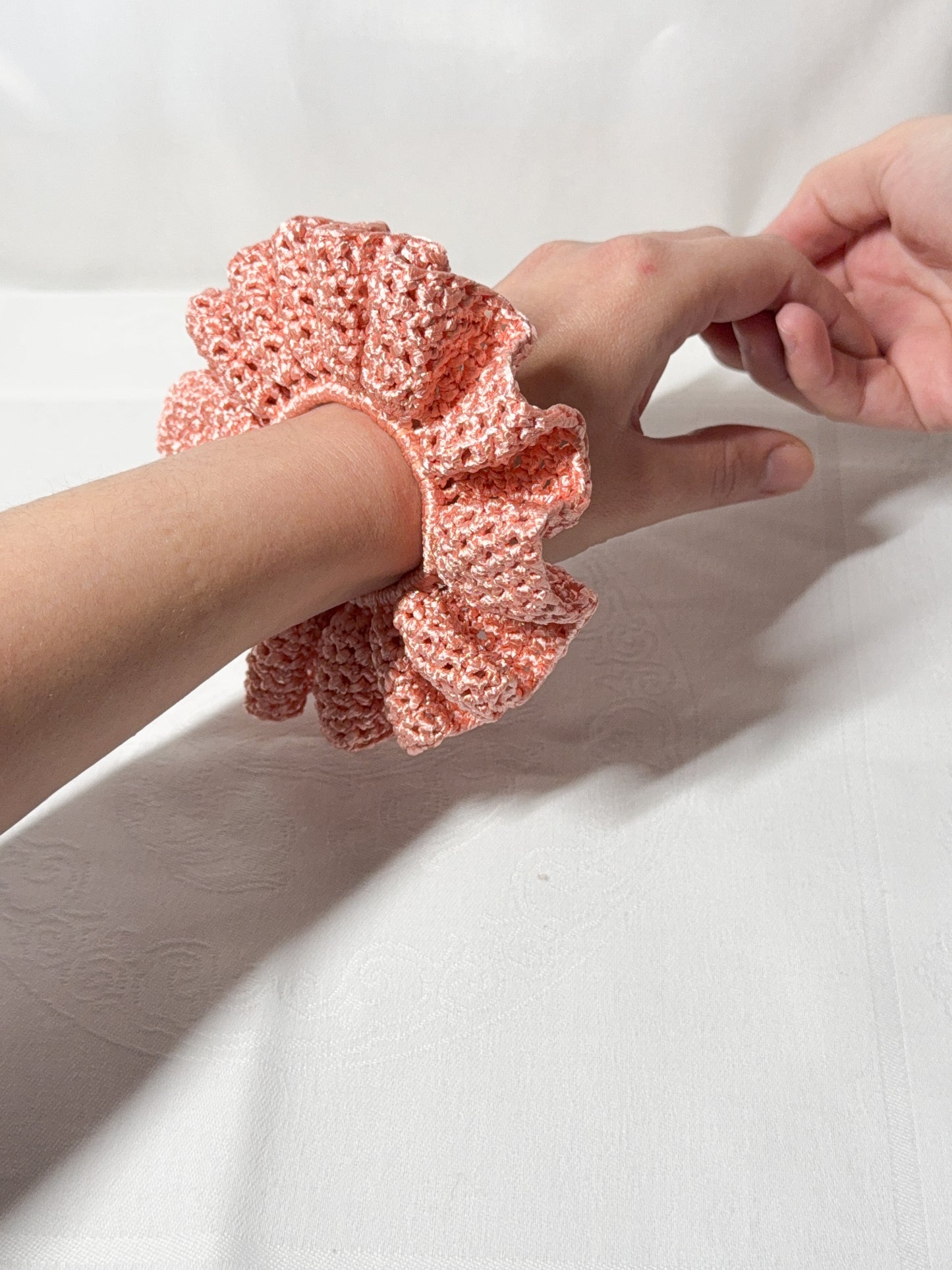 Chouchou Satin Bloom Rose Pêche