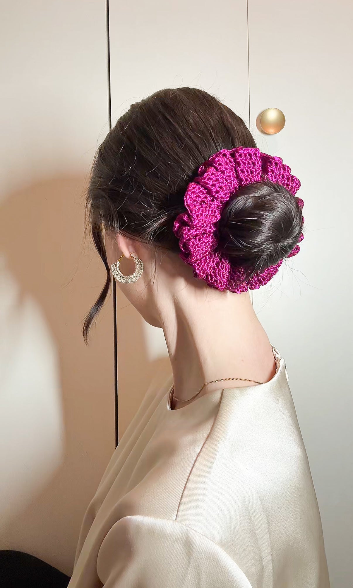 Chouchou Satin Bloom Rubis