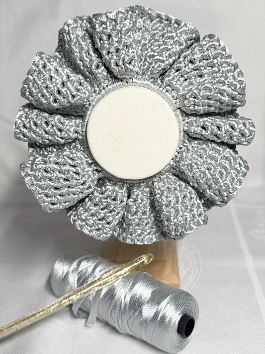 Chouchou Satin Bloom Gris perle