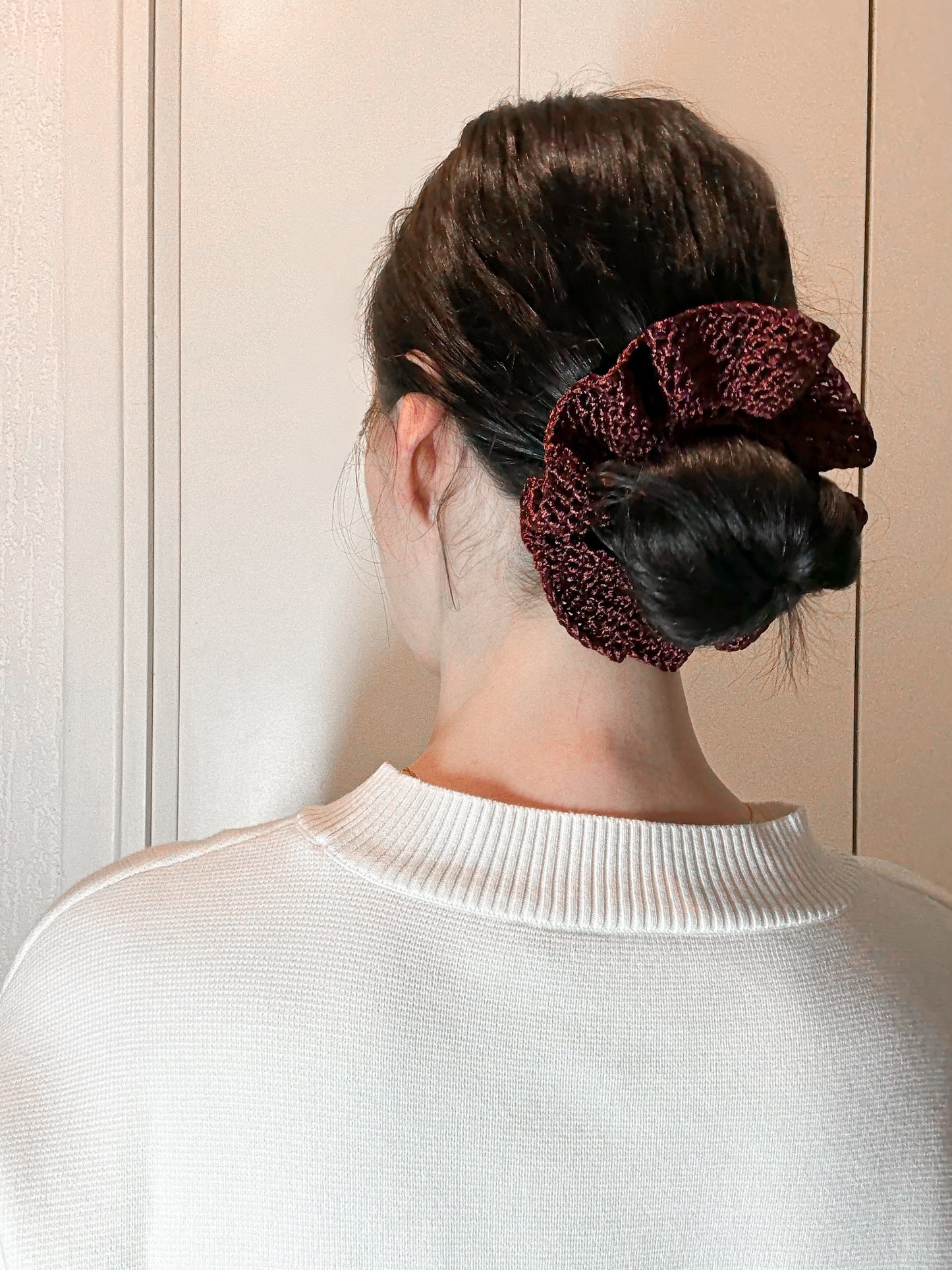 Chouchou Satin Bloom Bordeaux Chéri