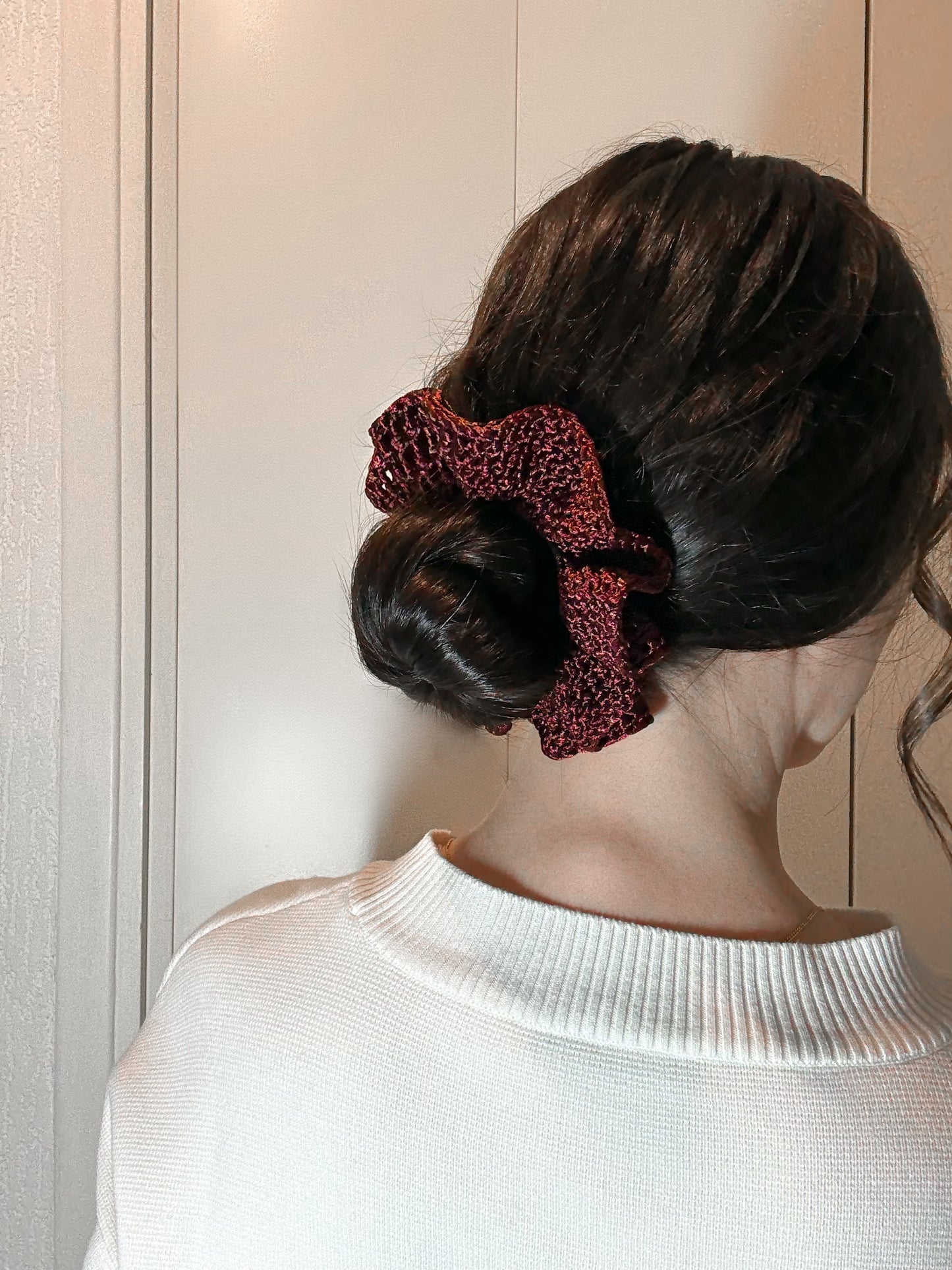 Chouchou Satin Bloom Bordeaux Chéri
