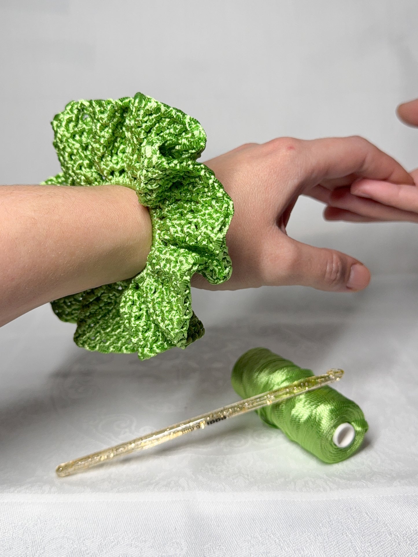 Chouchou Satin Bloom Vert Slano