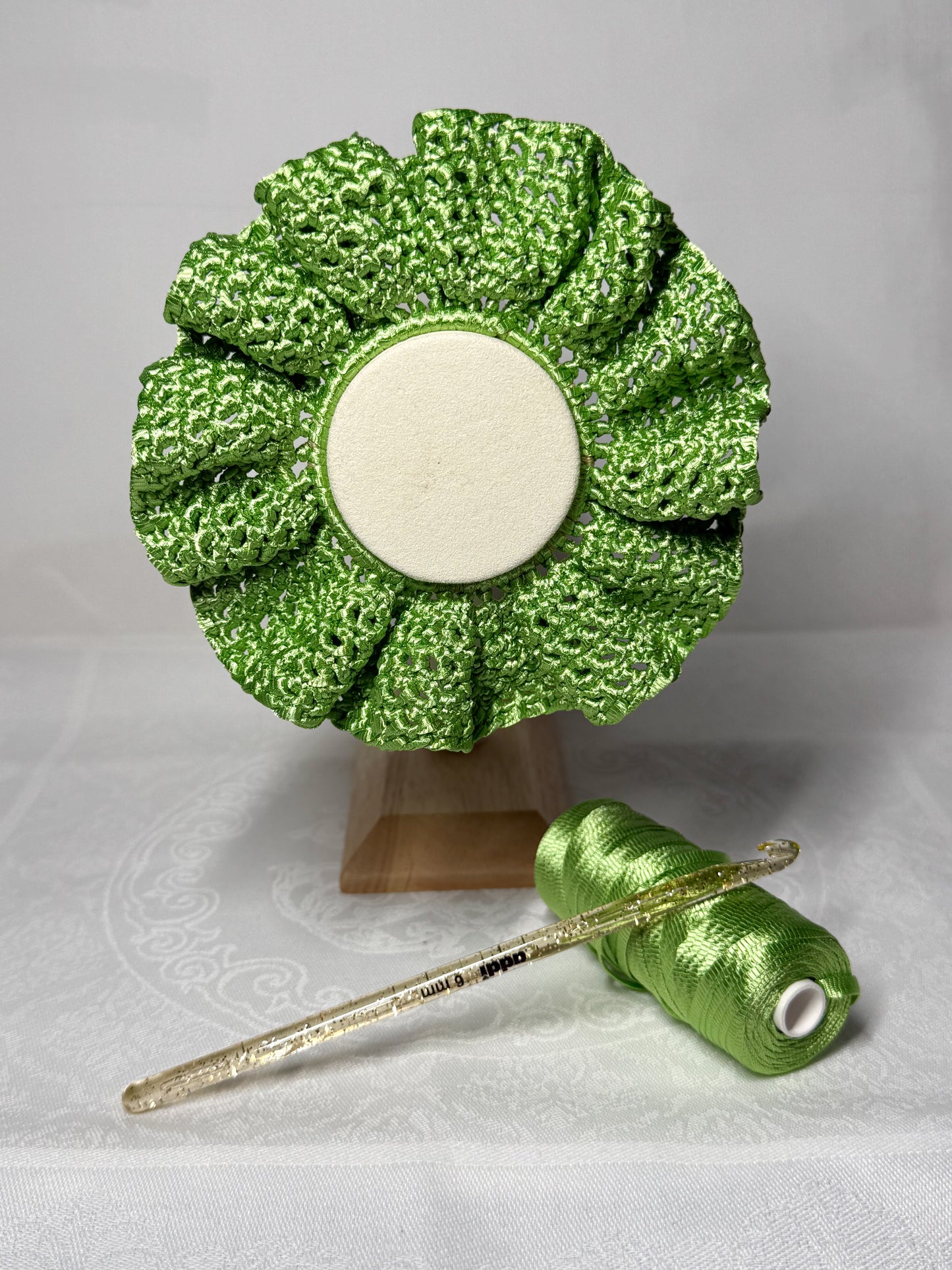 Chouchou Satin Bloom Vert Slano