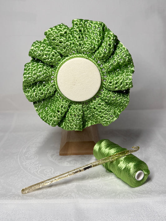 Chouchou Satin Bloom Vert Slano