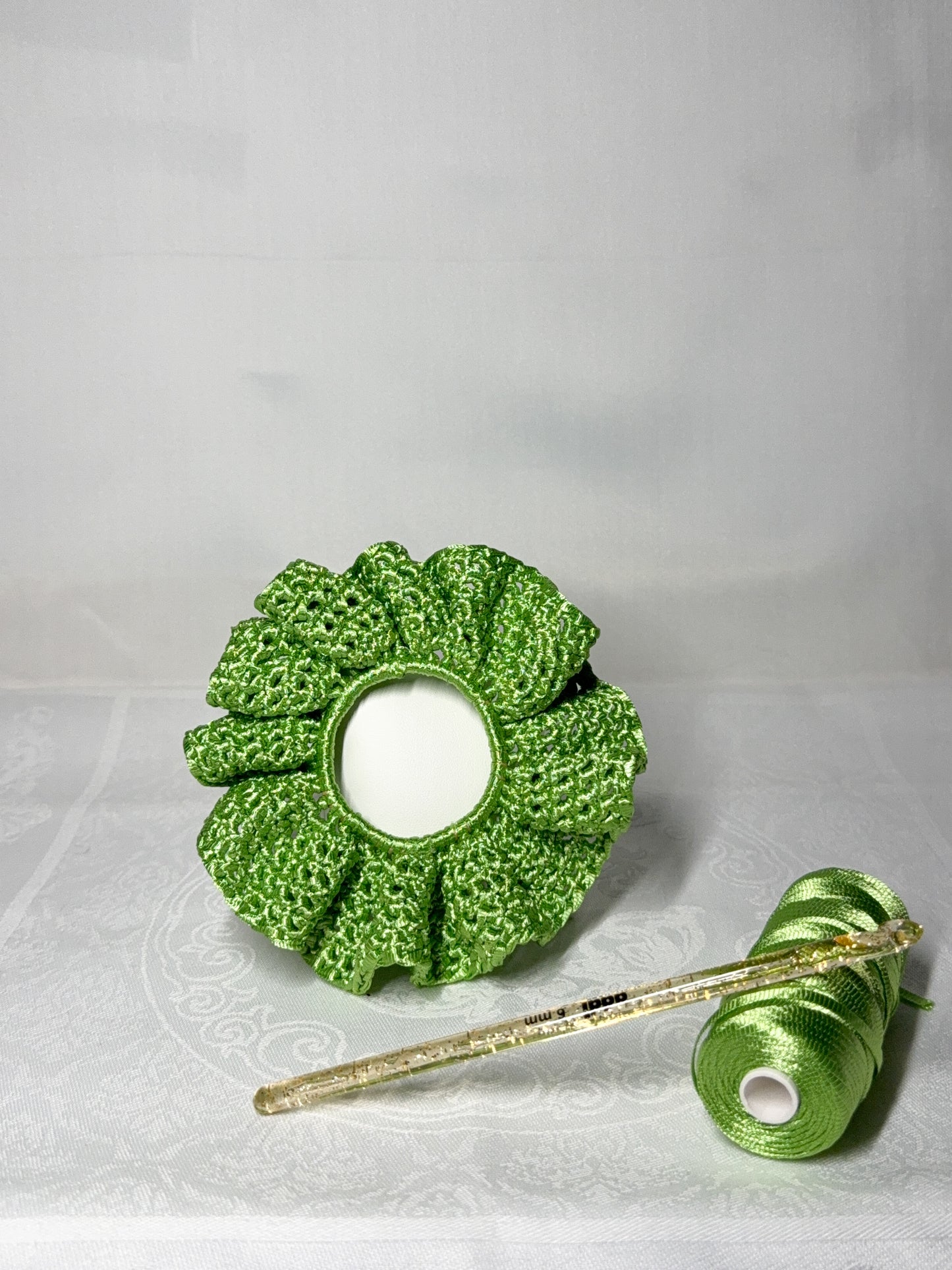 Chouchou Satin Bloom Vert Slano
