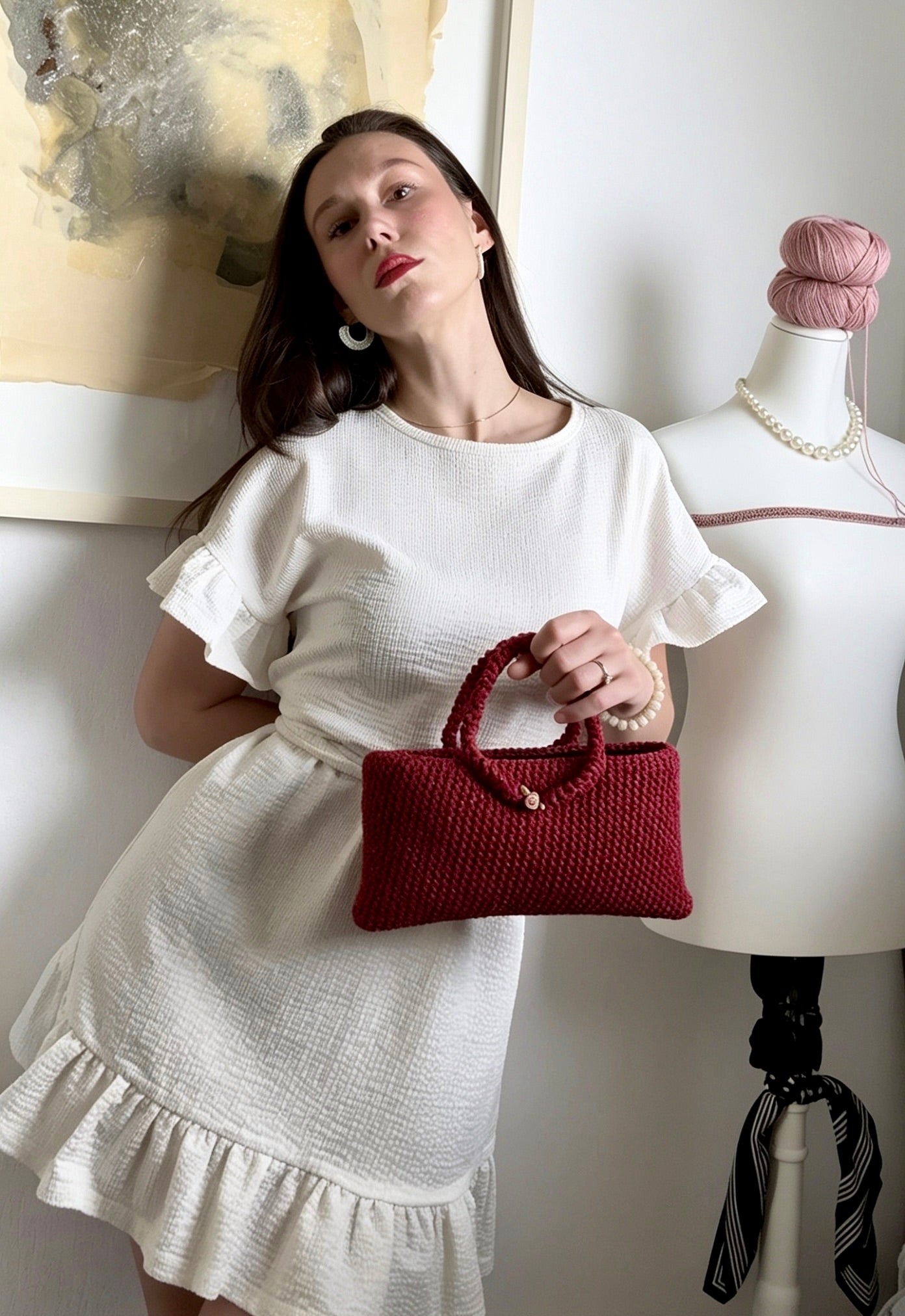 Sac à main Héra Vendôme - Rouge Baiser